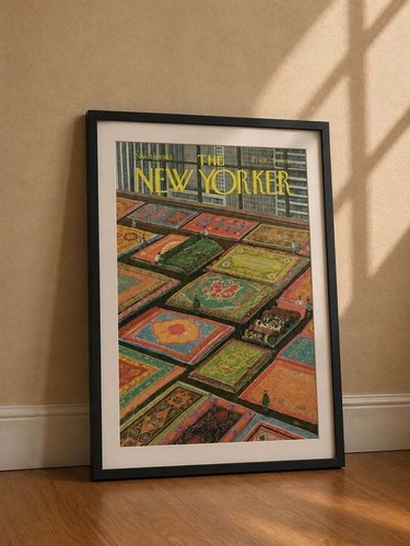 Framed print textile market - framed,